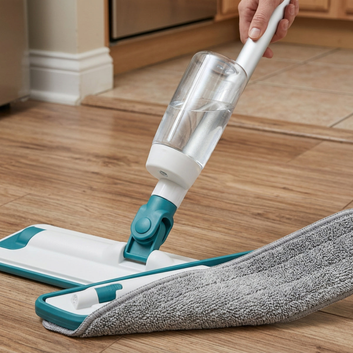 Foem Refillable Spray Flat Mop 500 ml White Teal - Detail view